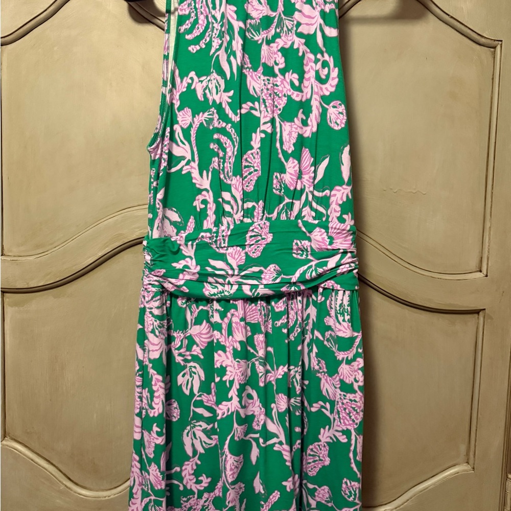 Lilly Pulitzer Vibrant Green and Pink Floral Dress